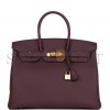 HERMES BIRKIN 35 CASSIS TOGO GOLD HARDWARE 39806150312030 (35cm)