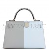 HERMES SPECIAL ORDER (HSS) KELLY MINI SELLIER 20 CASAQUE BLEU BRUME AND GRIS MEYER EPSOM PERMABRASS HARDWARE (19.1*11.4*5.6cm)