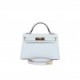 HERMES MINI HERMES KELLY SELLIER 20 BLEU BRUME CHEVRE GOLD HARDWARE (19.1*11.4*5.6cm)