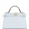 HERMES MINI HERMES KELLY SELLIER 20 BLEU BRUME CHEVRE GOLD HARDWARE (19.1*11.4*5.6cm)