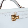 HERMES MINI HERMES KELLY SELLIER 20 BLEU BRUME CHEVRE GOLD HARDWARE (19.1*11.4*5.6cm)