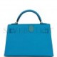 HERMES MINI KELLY SELLIER 20 BLEU FRIDA CHEVRE GOLD HARDWARE (19.1*11.4*5.6cm)