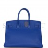 HERMES BIRKIN 35 BLEU ELECTRIC TOGO PALLADIUM HARDWARE (35cm)