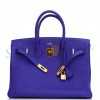 HERMES SPECIAL ORDER (HSS) BIRKIN 35 BLEU ELECTRIC VERSO CLEMENCE GOLD HARDWARE (34.9*27.9*17.8cm)