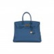 HERMES BIRKIN 35 BLEU AGATE TOGO GOLD HARDWARE (35cm)