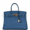 HERMES BIRKIN 35 BLEU AGATE TOGO GOLD HARDWARE (35cm)