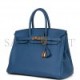 HERMES BIRKIN 35 BLEU AGATE TOGO GOLD HARDWARE (35cm)