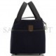 HERMES PICOTIN CARGO 18 BLEU MARINE AND BLACK SWIFT AND TOILE CANVAS PALLADIUM HARDWARE (17.8*12.7*19.1cm)