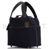 HERMES PICOTIN CARGO 18 BLEU MARINE AND BLACK SWIFT AND TOILE CANVAS PALLADIUM HARDWARE (17.8*12.7*19.1cm)