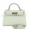 HERMES MINI KELLY SELLIER 20 VERT FIZZ CHEVRE PALLADIUM HARDWARE (19.1*11.4*5.6cm)