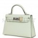 HERMES MINI KELLY SELLIER 20 VERT FIZZ CHEVRE PALLADIUM HARDWARE (19.1*11.4*5.6cm)