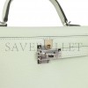 HERMES MINI KELLY SELLIER 20 VERT FIZZ CHEVRE PALLADIUM HARDWARE (19.1*11.4*5.6cm)