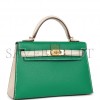 HERMES SPECIAL ORDER (HSS) KELLY MINI SELLIER 20 VERT JADE AND CRAIE EPSOM GOLD HARDWARE (19.1*11.4*5.6cm)