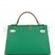 HERMES SPECIAL ORDER (HSS) KELLY MINI SELLIER 20 VERT JADE AND CRAIE EPSOM GOLD HARDWARE (19.1*11.4*5.6cm)