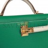 HERMES SPECIAL ORDER (HSS) KELLY MINI SELLIER 20 VERT JADE AND CRAIE EPSOM GOLD HARDWARE (19.1*11.4*5.6cm)