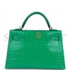 HERMES MINI KELLY SELLIER 20 VERT JADE SHINY ALLIGATOR GOLD HARDWARE (19.1*11.4*5.6cm)