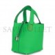 HERMES PICOTIN LOCK 18 VERT COMICS CLEMENCE PALLADIUM HARDWARE (17.8*12.7*19.1cm)