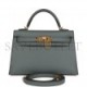 HERMES MINI KELLY SELLIER 20 VERT AMANDE EPSOM GOLD HARDWARE (19.1*11.4*5.6cm)