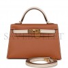 HERMES SPECIAL ORDER (HSS) KELLY MINI SELLIER 20 GOLD AND CRAIE EPSOM GOLD HARDWARE (19.1*11.4*5.6cm)