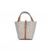 HERMES PICOTIN LOCK 22 GRIS CLAIR FEUTRE AND BARENIA PALLADIUM HARDWARE (21.1*17*22.1cm)