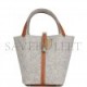 HERMES PICOTIN LOCK 22 GRIS CLAIR FEUTRE AND BARENIA PALLADIUM HARDWARE (21.1*17*22.1cm)