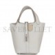 HERMES PICOTIN LOCK 18 GRIS PERLE CLEMENCE PALLADIUM HARDWARE (17.8*12.7*19.1cm)