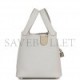 HERMES PICOTIN LOCK 18 GRIS PERLE CLEMENCE PALLADIUM HARDWARE (17.8*12.7*19.1cm)