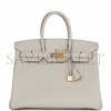 HERMES BIRKIN 35 GRIS PERLE TOGO GOLD HARDWARE 39891068813406 (34.9*27.9*17.8cm)