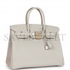 HERMES BIRKIN 35 GRIS PERLE TOGO PALLADIUM HARDWARE 39882110468190 (34.9*27.9*17.8cm)