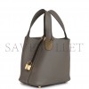 HERMES PICOTIN LOCK 18 GRIS MEYER CLEMENCE GOLD HARDWARE (17.8*12.7*19.1cm)