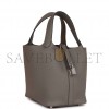 HERMES PICOTIN LOCK 18 GRIS MEYER CLEMENCE PALLADIUM HARDWARE (21.1*22.1*17cm)