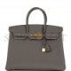 HERMES BIRKIN 35 GRIS MEYER TOGO GOLD HARDWARE 39880414560350 (35cm)