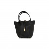 HERMES PICOTIN LOCK 18 BLACK MATTE ALLIGATOR AND CLEMENCE TOUCH GOLD HARDWARE (17.8*12.7*19.1cm)