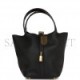 HERMES PICOTIN LOCK 18 BLACK MATTE ALLIGATOR AND CLEMENCE TOUCH GOLD HARDWARE (17.8*12.7*19.1cm)