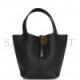 HERMES BLACK CLEMENCE PICOTIN LOCK 22CM PALLADIUM HARDWARE  (22cm)