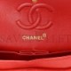 CHANEL LAMBSKIN QUILTED SMALL DOUBLE FLAP RED GOLD HARDWARE (23*14*6cm)