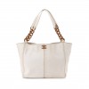 CHANEL CALFSKIN WOOD CHAIN TOTE WHITE (29*24*9cm)