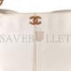 CHANEL CALFSKIN WOOD CHAIN TOTE WHITE (29*24*9cm)