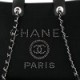 CHANEL CANVAS PEARL MEDIUM DEAUVILLE TOTE BLACK (38*29*18cm)