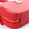 CHANEL CAVIAR QUILTED WAIST BAG RED GOLD HARDWARE (17*11*5cm)