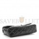 CHANEL CRINKLED PATENT QUILTED JUMBO SINGLE FLAP BLACK SILVER HARDWARE (30*18*8cm)