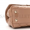 CHANEL CAVIAR QUILTED MINI COCO HANDLE FLAP BEIGE ROSE GOLD HARDWARE  (23*15*10cm)