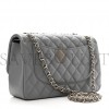 CHANEL CAVIAR QUILTED JUMBO DOUBLE FLAP GREY ROSE GOLD HARDWARE (30*19*9cm)