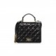 CHANEL GLAZED CALFSKIN QUILTED RITA TOP HANDLE FLAP BLACK (21*18*8cm)