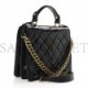 CHANEL GLAZED CALFSKIN QUILTED RITA TOP HANDLE FLAP BLACK (21*18*8cm)