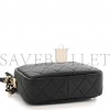 CHANEL IRIDESCENT CAVIAR QUILTED MINI COCO TASSEL CAMERA CASE BLACK (17*10*5cm)