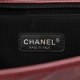 CHANEL CALFSKIN QUILTED DOUBLE STITCH LARGE BOY FLAP BURGUNDY (30*22*7cm)