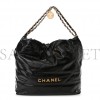 CHANEL SHINY CALFSKIN QUILTED CHANEL 22 BLACK (34*34*8cm)