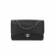 CHANEL CAVIAR CHEVRON QUILTED JUMBO DOUBLE FLAP BLACK SILVER HARDWARE (30*20*9cm)