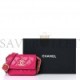 CHANEL CAVIAR TWIST YOUR BUTTONS QUILTED FLAP CHAIN BELT BAG DARK PINK GOLD HARDWARE (10*8*3cm)